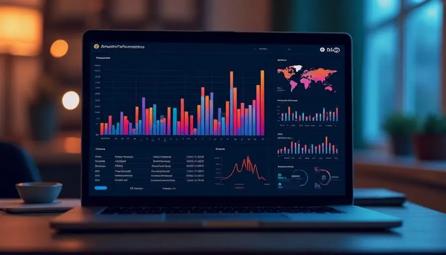 Analytics performance dashboard with charts